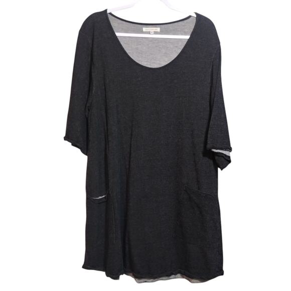 Natural By Known Supply Charcoal Cascade Dress Neutral Casual Size XL - Picture 1 of 10